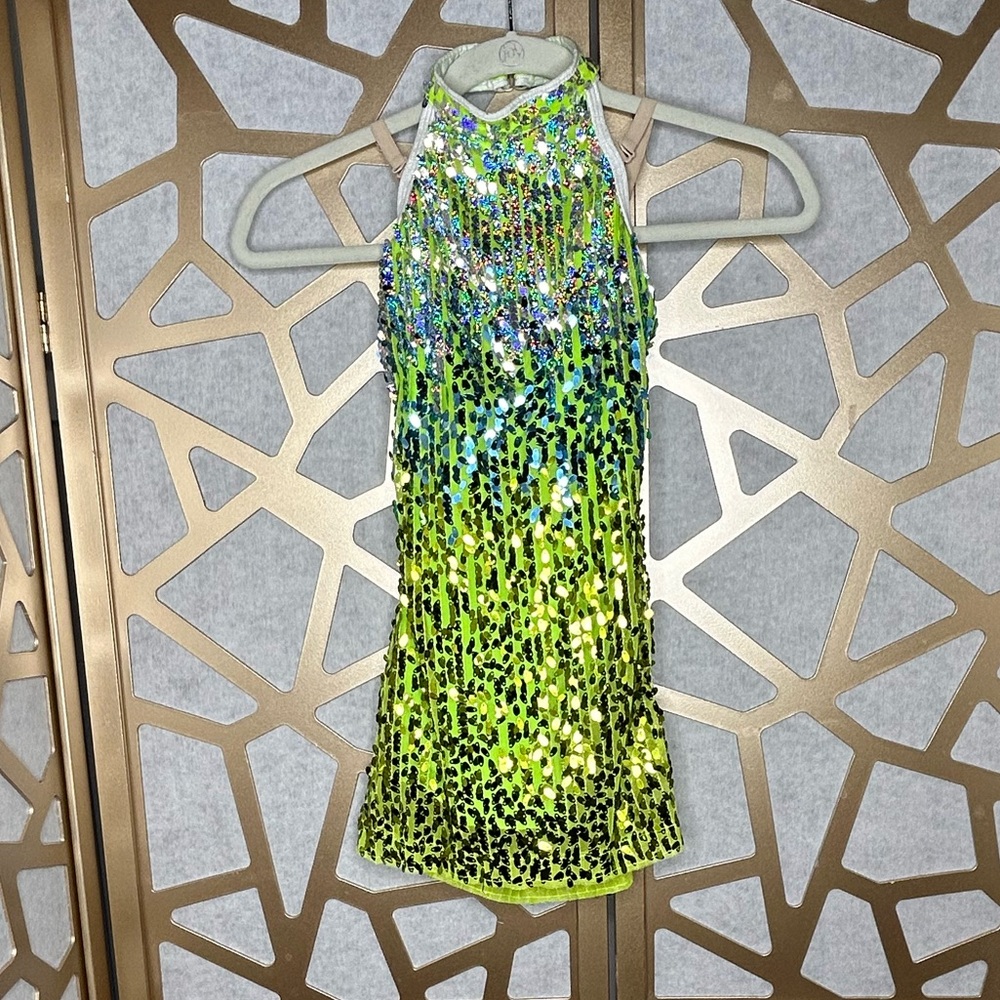 Sequin blue and green jazz costume